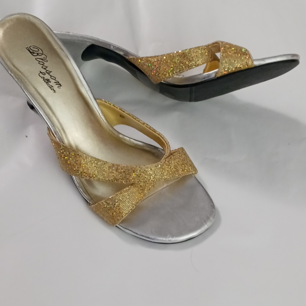 Blossom gold sparkle heels